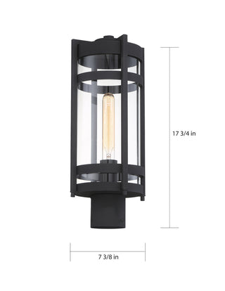 Tofino One Light Post Lantern in Textured Black