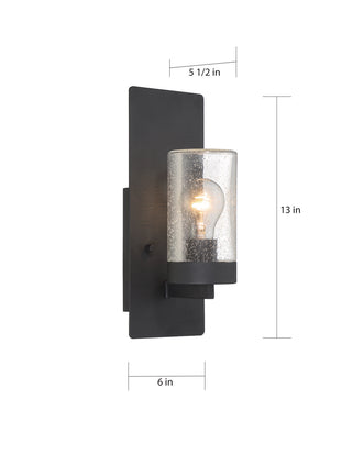Indie One Light Wall Sconce in Textured Black