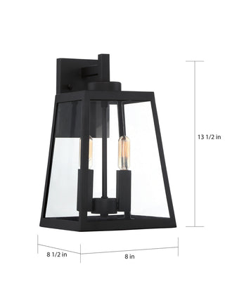 Halifax Two Light Wall Lantern in Matte Black