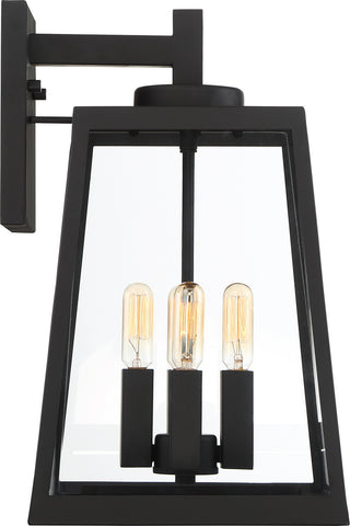 Halifax Four Light Wall Lantern in Matte Black