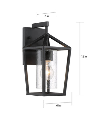 Hopewell One Light Outdoor Wall Lantern in Matte Black