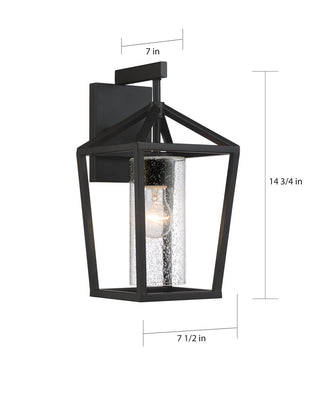 Hopewell One Light Outdoor Wall Lantern in Matte Black