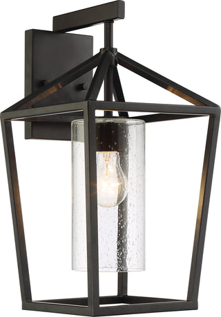 Hopewell One Light Outdoor Wall Lantern in Matte Black
