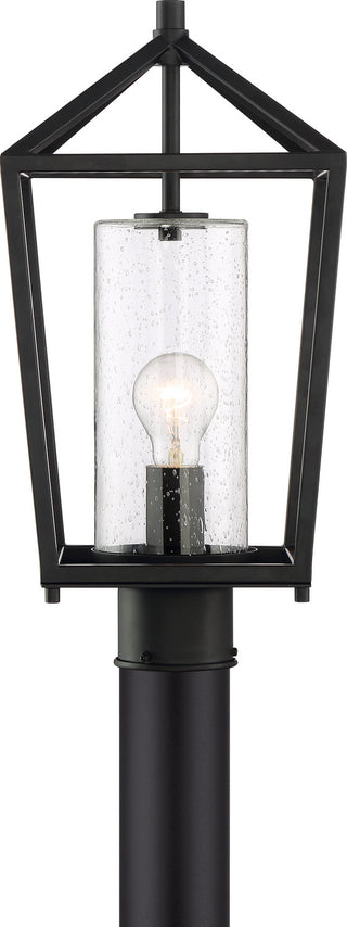Hopewell One Light Post Lantern in Matte Black