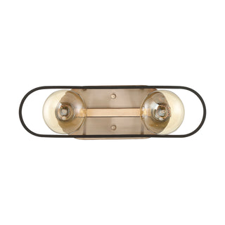 Chassis Two Light Vanity in Copper Brushed Brass / Matte Black