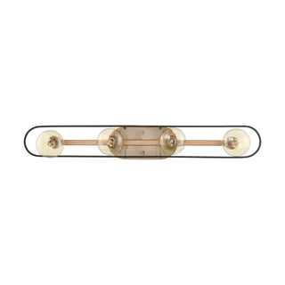 Chassis Four Light Vanity in Copper Brushed Brass / Matte Black