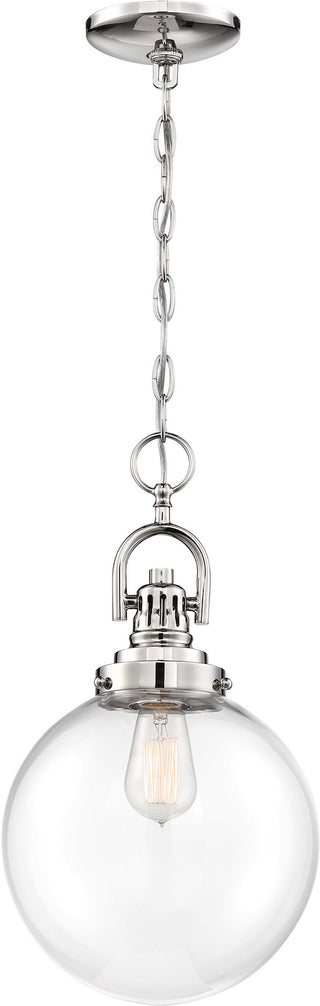 Skyloft One Light Pendant in Polished Nickel / Clear Glass