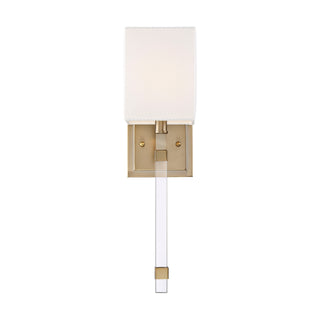 Thompson One Light Wall Sconce in Burnished Brass / White