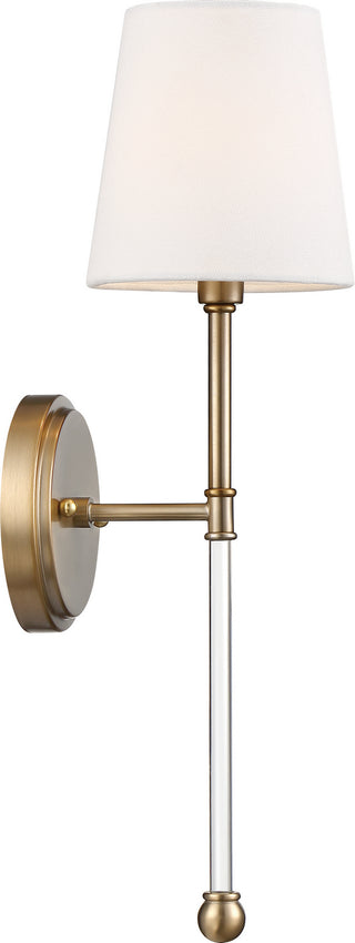 Olmstead One Light Wall Sconce in Burnished Brass / White