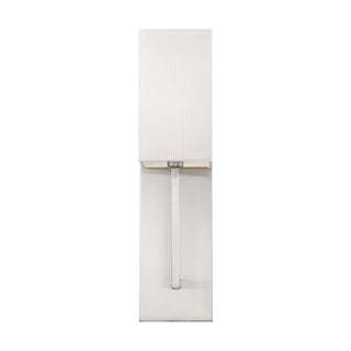 Vesey One Light Wall Sconce in Brushed Nickel / White Fabric
