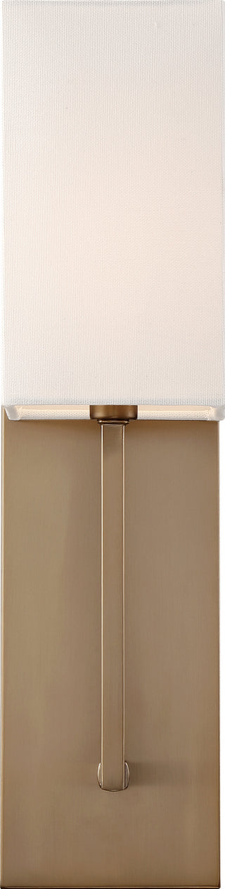 Vesey One Light Wall Sconce in Burnished Brass / White
