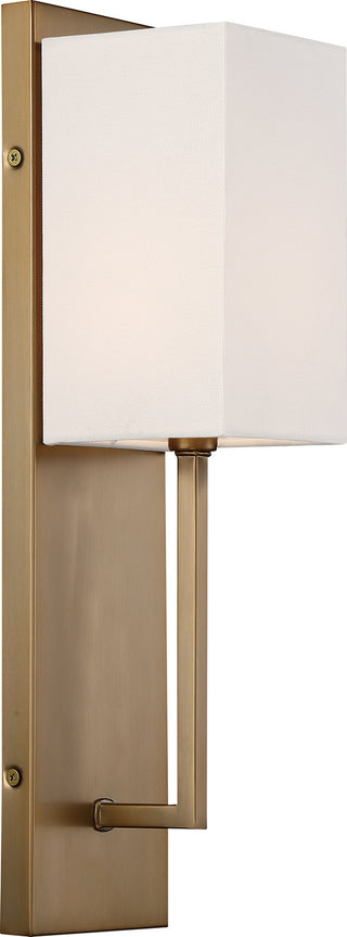 Vesey One Light Wall Sconce in Burnished Brass / White