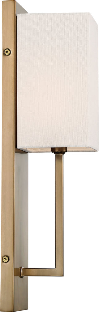 Vesey One Light Wall Sconce in Burnished Brass / White