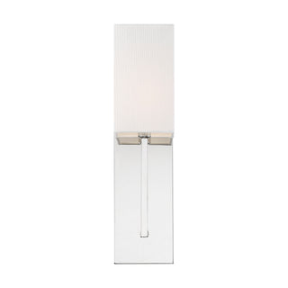 Vesey One Light Wall Sconce in Polished Nickel / White Fabric