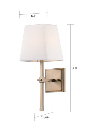Highline One Light Vanity in Burnished Brass / White
