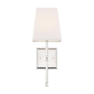 Highline One Light Vanity in Polished Nickel / White Fabric
