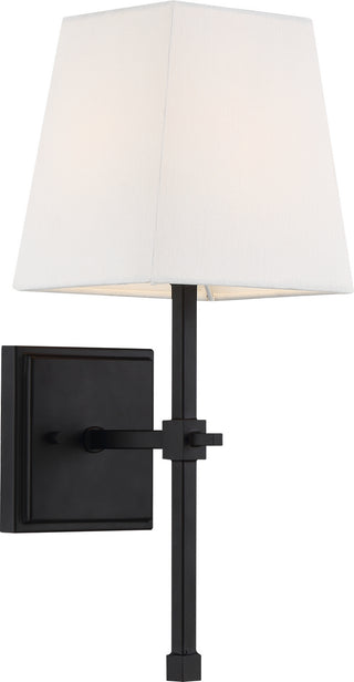 Highline One Light Vanity in Aged Bronze / White Fabric