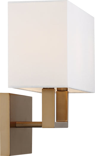 Tribeca Two Light Vanity in Burnished Brass / White