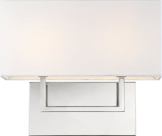 Tribeca Two Light Vanity in Polished Nickel / White Fabric