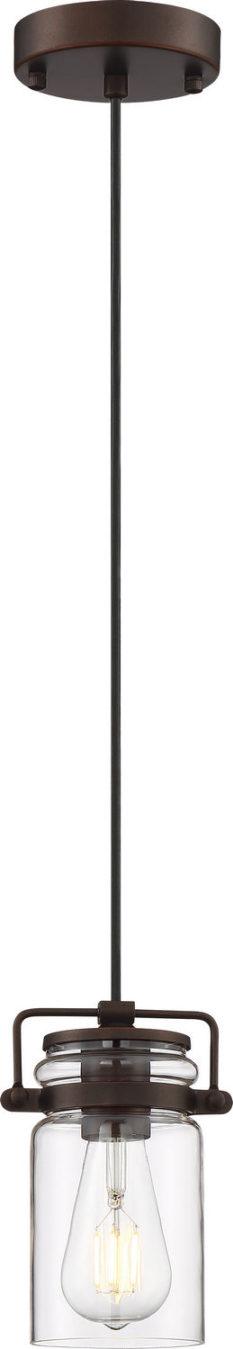 Antebellum One Light Mini Pendant in Mahogany Bronze / Clear Glass