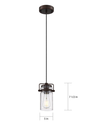Antebellum One Light Mini Pendant in Mahogany Bronze / Clear Glass