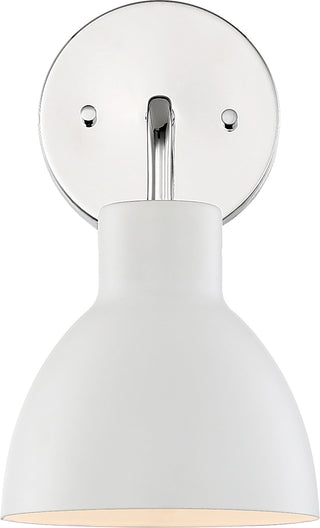 Sloan One Light Vanity in Polished Nickel / White