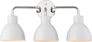 Sloan Three Light Vanity in Polished Nickel / White