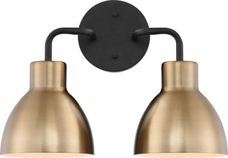 Sloan Two Light Vanity in Matte Black / Burnished Brass