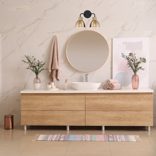 Sloan Two Light Vanity in Matte Black / Burnished Brass