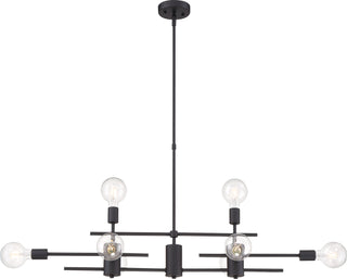 Delphi Eight Light Island Pendant in Black