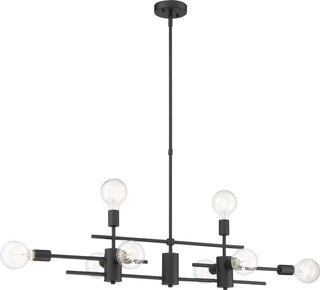 Delphi Eight Light Island Pendant in Black