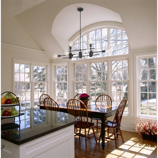 Delphi Eight Light Island Pendant in Black