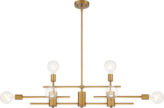 Delphi Eight Light Island Pendant in Aged Gold