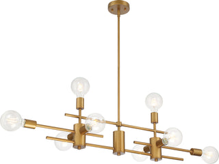 Delphi Eight Light Island Pendant in Aged Gold