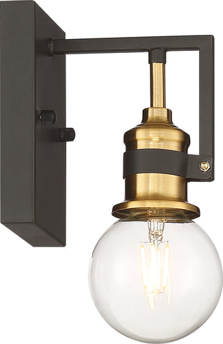 Intention One Light Vanity in Warm Brass / Black