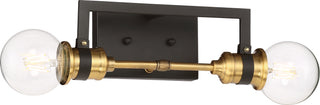 Intention Two Light Vanity in Warm Brass / Black