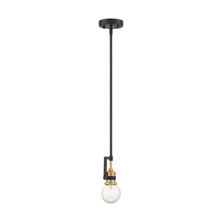 Intention One Light Mini Pendant in Warm Brass / Black