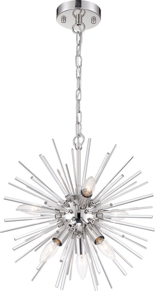 Cirrus Six Light Chandelier in Polished Nickel