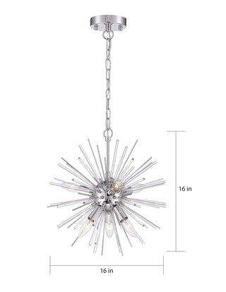 Cirrus Six Light Chandelier in Polished Nickel