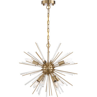 Cirrus Eight Light Chandelier in Vintage Brass