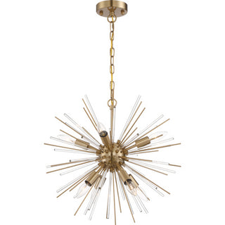 Cirrus Eight Light Chandelier in Vintage Brass