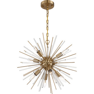 Cirrus Eight Light Chandelier in Vintage Brass