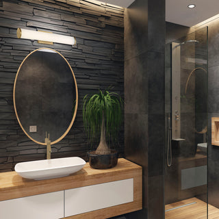 Lena LED Vanity in Brushed Brass