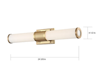 Lena LED Vanity in Brushed Brass
