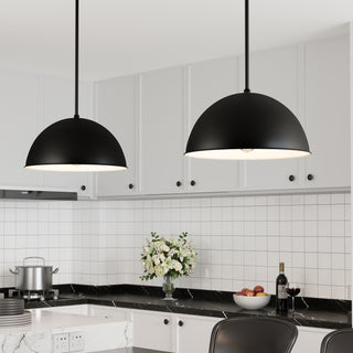 R Series 1-Light Cord Hung Wide Deep Bowl Satin Black