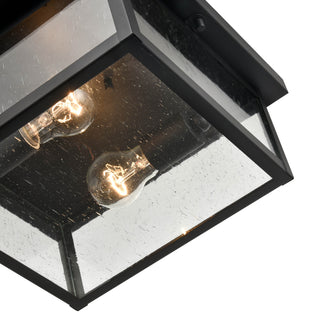 Evanton 2-Light Outdoor Flush Mount - Powder Coated Black