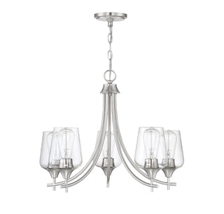 Octave Five Light Chandelier in Satin Nickel