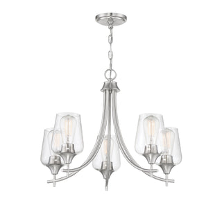 Octave Five Light Chandelier in Satin Nickel
