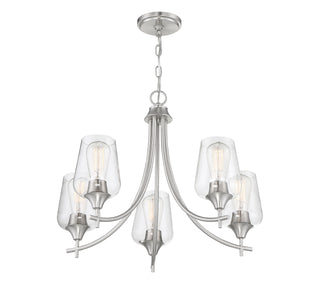Octave Five Light Chandelier in Satin Nickel