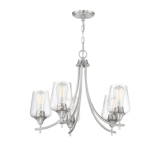 Octave Five Light Chandelier in Satin Nickel